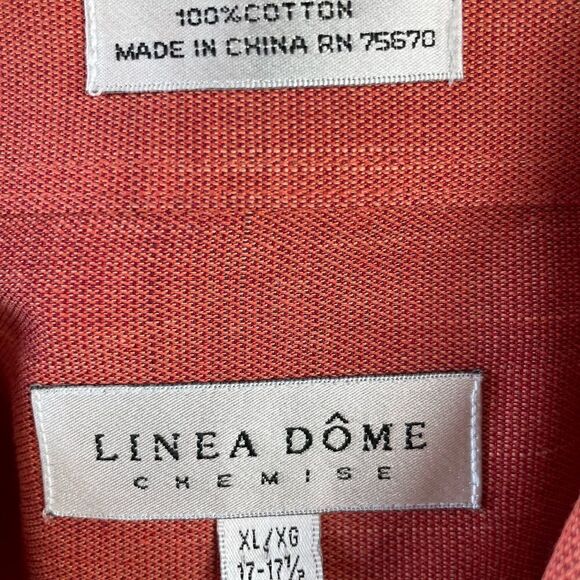 Linea Dome Chemise Burnt Orange Button Down Shirt Size XL EUC - Picture 6 of 6